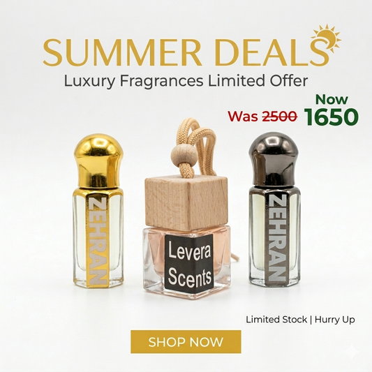 Levera Summer Deal – Luxury Fragrance Set (Attar Bottles & Car Diffuser)